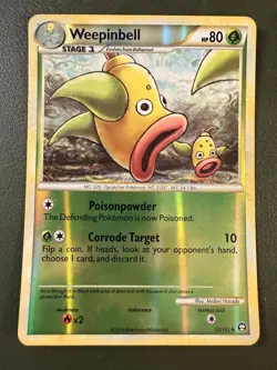 Pokemon TCG Weepinbell 53/102 HS—Triumphant HGSS4 Reverse Holo MP - Image 1