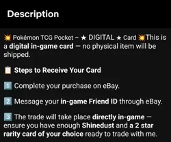 【DIGITAL TRADE】 Pokemon TCG Pocket 2 Shiny Star Mega Charizard X Mega Shine - Image 2