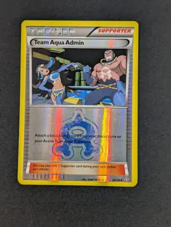 Pokemon Team Aqua Admin Double Crisis Reverse Holo 25/34 MP - Image 1