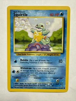Pokemon TCG Squirtle 63/102 Wartortle Base Set 2 63/130 Regular Uncommon - Image 3