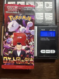Heavy 8.63g Pokemon Sealed Glory Of Team Rocket Japanese Booster Pack - Image 1
