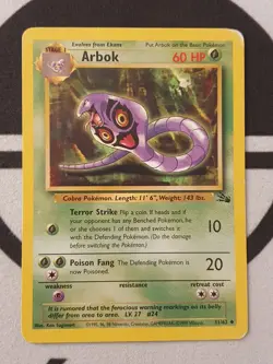 Pokemon Karte Arbok 31/62 Fossil Set Pokemon Original TCG 1999 Vintage - Image 2