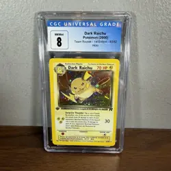Dark Raichu Holo 1st Edition 83/82 Pokemon WOTC Team Rocket CGC 8 NM-Mint - Image 1