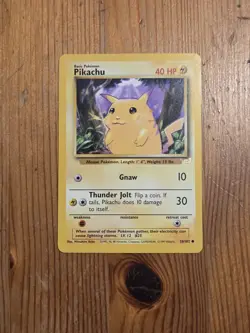 Pikachu 58/102 E3 Stamp Yellow Cheeks Base Set 1999 Pokemon Card LP - Image 1