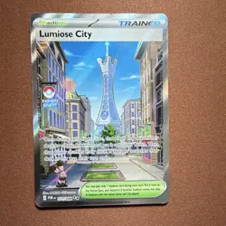 Pokemon Lumiose City 111/088 POR Rare Trainer Stadium Full Art Foil TCG Card - Image 1