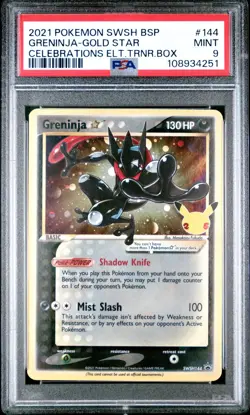 Pokemon TCG Greninja SWSH144 2021 Celebrations ETB Black Star Promo Card - PSA 9 - Image 1