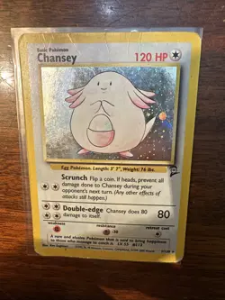 Pokemon TCG Chansey Base Set 2 Holo Rare Card 003/102 Damage - Image 1