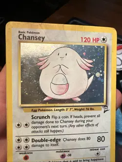 Pokemon TCG Chansey Base Set 2 Holo Rare Card 003/102 Damage - Image 2