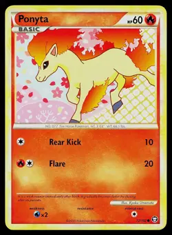 Pokemon Card HGSS Triumphant Ponyta 72/102 Common - Image 1