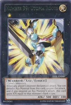Yugioh - Number 39 Utopia Roots - Rare NM - Free Holographic Card - Image 1