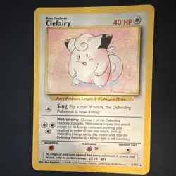 Pokemon Clefairy Base Set Holo Rare Card 005/102 40 HP English 1999 WOTC Vintage - Image 1