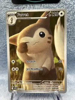 Pokemon TCG Card Furret 168/159 Illustration Rare Holo IR Sv09: Journey Together - Image 2