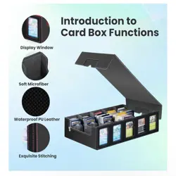 Trading Card Storage Box 5-Row PU Leather Organizer Fits 4000+ Cards - Image 4
