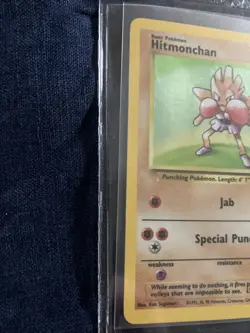 🔥Hitmonchan 007/102 Base Set Holo Rare WOTC Pokemon Single Card LP/MP - Image 2