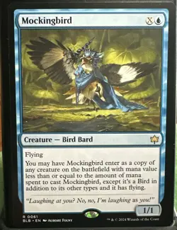 MTG : Mockingbird – Bloomburrow BLB 0061 – Rare Creature Bird Bard / PACK FRESH - Image 1