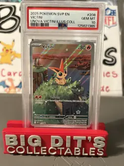 2025 Pokemon SVP EN Unova Victini Illustration Collection #208 Victini PSA 10 - Image 1