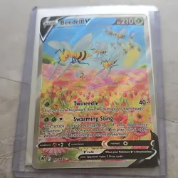 Pokemon Beedrill V Full Art Ultra Rare Holo Astral Radiance 161/189 Card - Image 2