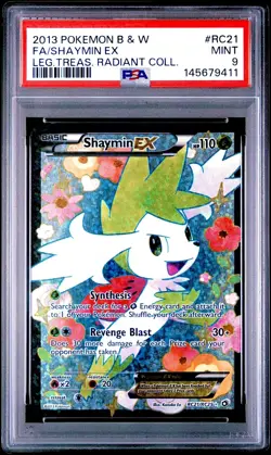 PSA 9 Shaymin EX Full Art Legendary Treasures Radiant Collection Pokemon #RC21 - Image 1
