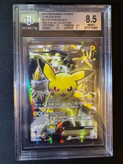 Pikachu EX XY124 XY Holo Promo Red & Blue collec Pokemon Generations BGS 8.5 - Image 1