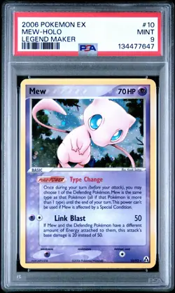 2006 POKEMON EX LEGEND MAKER #10 MEW-HOLO PSA 9 - Image 1