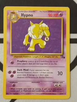 Pokemon Karte Hypno 23/62 Fossil Set Pokemon Original TCG 1999 Vintage - Image 2