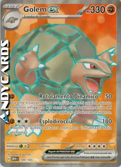 GOLEM ex 189/165 • Rara Segreta • Scarlatto e Violetto - 151 MEW POKEMON - Image 1