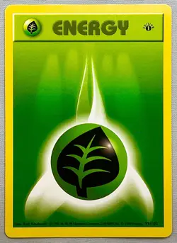 Pokemon 1st EDITION Shadowless Grass Energy #99/102 - 1999 Base Set - NM Cond. - Image 1