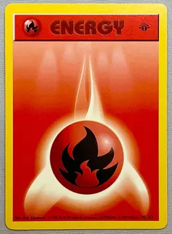 Pokemon 1st EDITION Shadowless Fire Energy #98/102 - 1999 Base Set - NM Cond. - Image 1