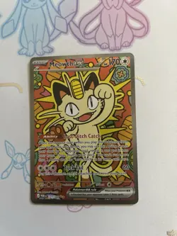 Pokemon TCG Scarlet & Violet Perfect Order Meowth EX 121/088 SIR NM - Image 1