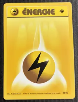 Pokemon 1st EDITION Shadowless Lightning Energy #100/102 1999 Base Set NM - Image 1