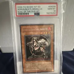 Yu-Gi-Oh! Horus the Black Flame Dragon LV4 SOD-EN006 PSA 10 1st Ed 2004 POP 5 - Image 1