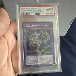 Konami Yu-Gi-Oh! Fossil Dragon Skullgios BLAR-EN009 PSA 10 1st Ed 2020 POP 5 - Image 1