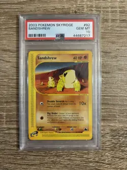 2003 Sandshrew Pokemon Skyridge 92/144 PSA 10 - Image 1