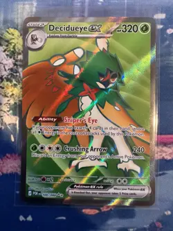 Pokemon Decidueye EX Foil Card 100/088 POR 320 HP Sniper's Eye Crushing Arrow - Image 1