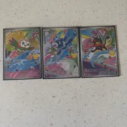 Rowlet, Litten, Popplio First Partner Illustration Set Pokemon - Image 1