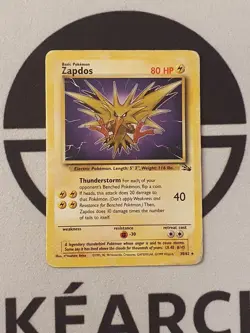 Pokemon Karte Zapdos 30/62 Fossil Set Pokemon Original TCG 1999 Vintage - Image 1