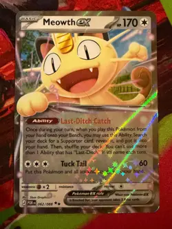 Pokemon TCG Perfect Order Meowth EX 062/088 Double Rare Holo NM Near Mint - Image 1