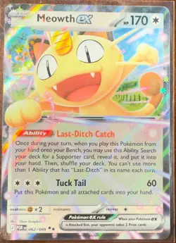 Pokemon Meowth EX 062/088 Ultra Rare Perfect Order NM - Image 1