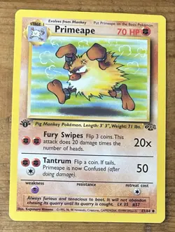 Pokemon TCG Primeape #43/64 Non Holo 1st Edition Vintage 1999 - Image 1