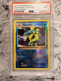 PSA 9 - 2016 Pokemon XY Evolutions Gyarados Reverse Foil #34/108 - Image 1