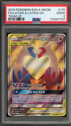 Pokemon Latias & Latios GX Team Up Full Alt Art #170 PSA 2 - Image 1