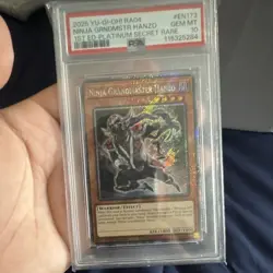 Yu-Gi-Oh! Ninja Grandmaster Hanzo RA04-EN173 Platinum Secret Rare PSA 10 POP 1 - Image 1