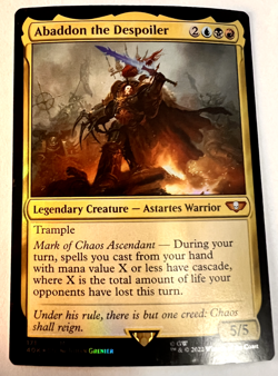 MTG Abaddon the Despoiler Universes Beyond: Warhammer 40,000 Foil NM - Image 1