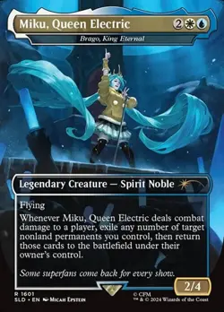 Brago, King Eternal "Miku, Queen Electric" - Rainbow Foil Extended Ar SLD NM MTG - Image 1
