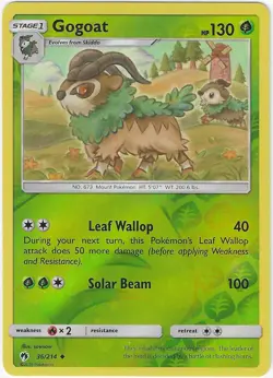 Pokemon GOGOAT REVERSE HOLO Sun & Moon Lost Thunder 36/214 PACK FRESH - Image 1