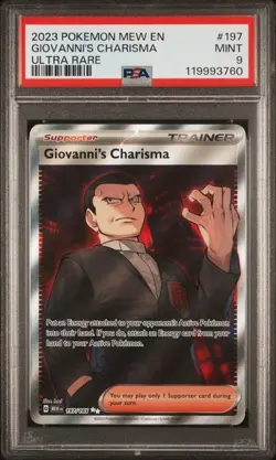2023 Pokemon 151 EN Giovanni's Charisma FULL ART ULTRA RARE 197/165 PSA 9 MINT - Image 1