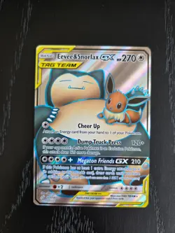 Eevee & Snorlax GX 171/181 SM Team Up Pokemon card TCG - Image 1