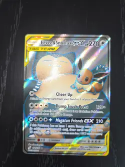 Eevee & Snorlax GX 171/181 SM Team Up Pokemon card TCG - Image 2
