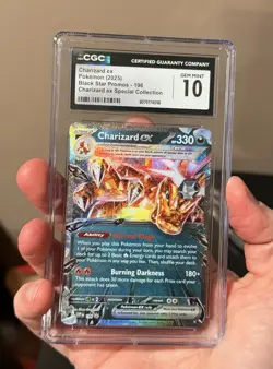 POKEMON CGC 10 GEM MINT CHARIZARD EX #196 PALDEAN FATES SPECIAL COLLECTION - Image 1