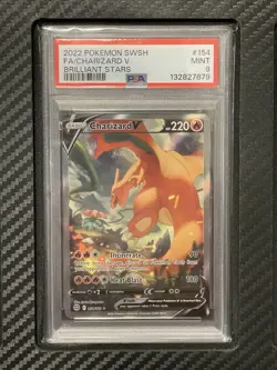 2022 PSA 9 FA Charizard V #154 Alternate Full Art Pokemon TCG Brilliant Stars - Image 1